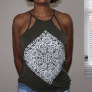 Green Tank top with small studs